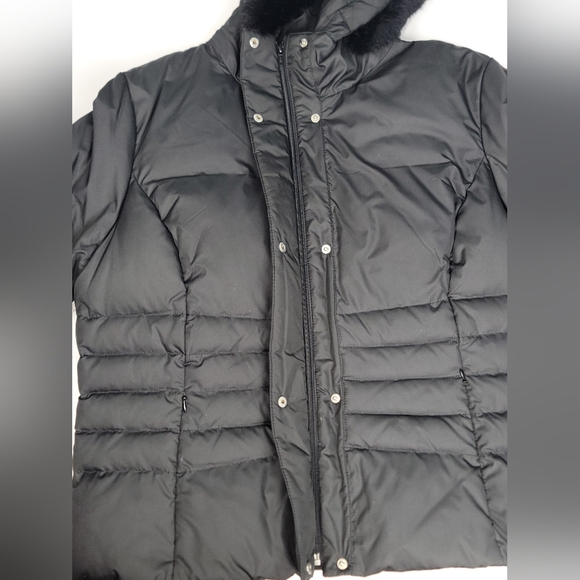 Cole B sport winter down quilted puffer jacket w/rabbit fur hood - Picture 6 of 14